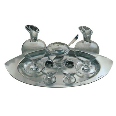 Pampaloni / Due Sicilie / set condimenti con formaggera e vassoio / silver plated