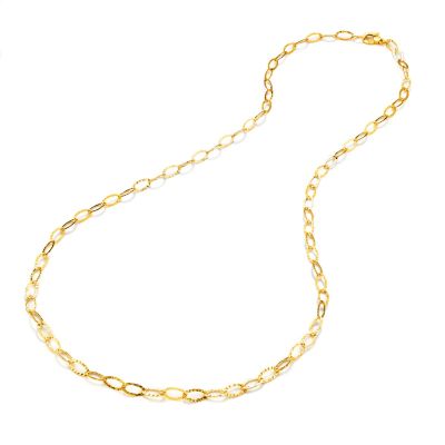 Giovanni Raspini / Catene / collana maglia ovale martellata / argento dorato
