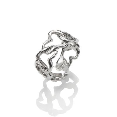 Giovanni Raspini / Cuori e Monete / anello cuori aria intrecci / argento