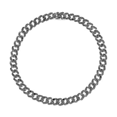 Buonocore / bracciale groumette / oro bianco e diamanti neri
