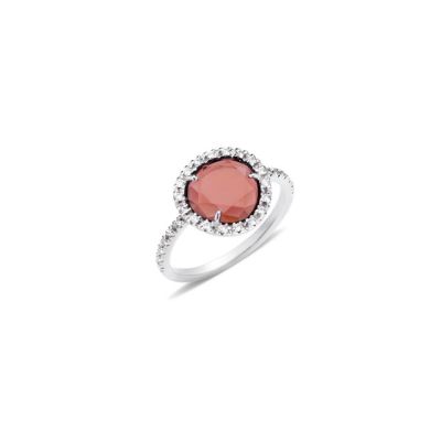 Pomellato / Colpo di fulmine / anello / oro bianco rodiato, granato e diamanti