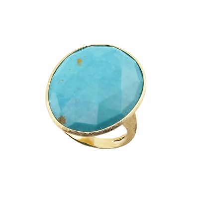 Marco Bicego / Lunaria Color / anello cocktail / oro giallo e turchese
