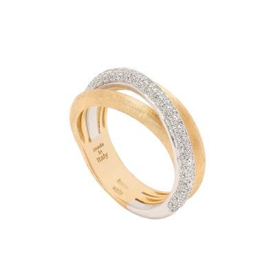 Marco Bicego / Jaipur Link / anello 3 fili / oro giallo, oro bianco e diamanti