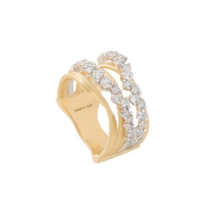 Marco Bicego / Marrakech / anello a 3 fili / oro giallo e diamanti