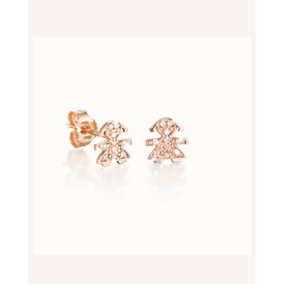 leBebé / Le Briciole / mono orecchino femminuccia / oro rosa e diamanti