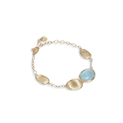 Marco Bicego / Lunaria / bracciale 16 cm / oro giallo e acquamarina