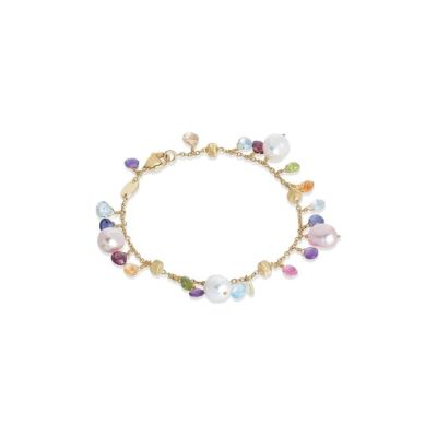 Marco Bicego / Paradise / bracciale 18 cm / oro giallo con perle e pietre multicolore