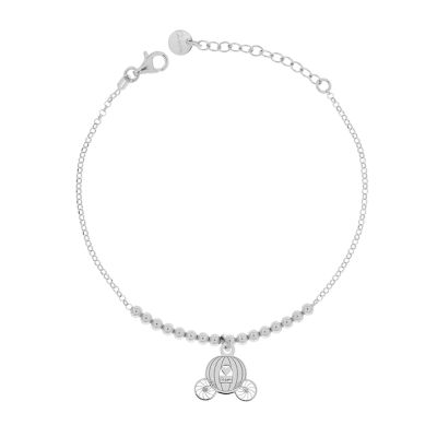 Rue des Mille / I Sogni Son Desideri / bracciale micro anelli con carrozza / argento