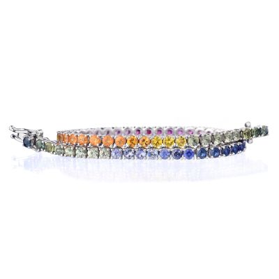 Forever Unique / Daily Chic / bracciale tennis Rainbow / oro bianco e zaffiri colorati