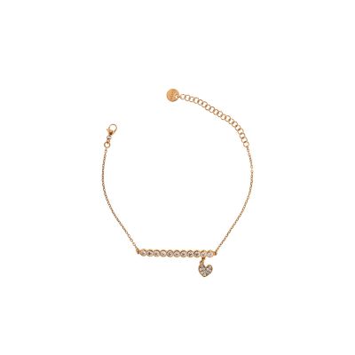 Rue des Mille / Stardust Planet / bracciale con cuore / argento rosato e zirconi