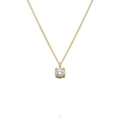 Forever Unique / Daily Chic / collana pendente mini rolò / oro giallo e diamante