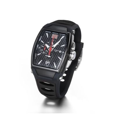 Locman Ducati Chrono / orologio uomo / quadrante carbonio / cassa acciaio e titanio / cinturino silicone nero