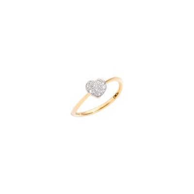DoDo / Cuore / anello mini prezioso / oro giallo 18 kt e diamanti