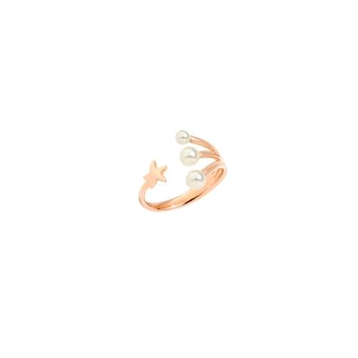 DoDo / Stellina / anello con tre perle / oro rosa 9 kt