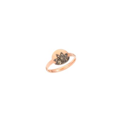 DoDo / Moon & Sun / anello sole / oro rosa 9 kt e diamanti brown