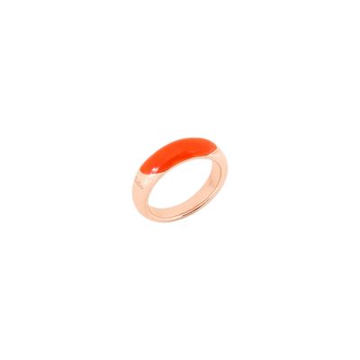 DoDo / Rondelle / anello / argento dorato in oro rosa e smalto rosso