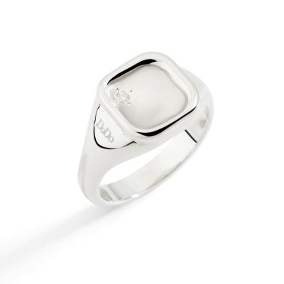 DoDo / anello sigillo / argento e diamante bianco
