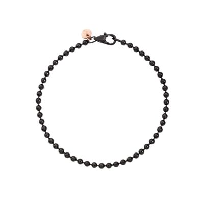 DoDo / Bollicine / bracciale / acciaio con finitura PVD nera e oro rosa 9 kt