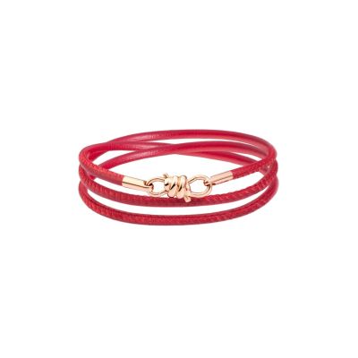 DoDo / Nodo / bracciale / oro rosa 9 kt e pelle borgogna