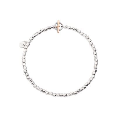 DoDo / Mini Granelli / bracciale / argento, oro rosa 9 kt e acciaio