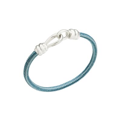 DoDo / Nodo / bracciale / argento e cotone / blu e azzurro