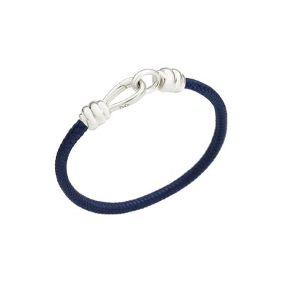 DoDo / Nodo / bracciale / argento e cotone / blu navy