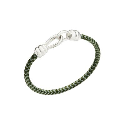 DoDo / Nodo / bracciale / argento e cotone spesso / verde 