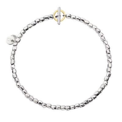 DoDo / Mini Granelli / bracciale / argento, oro giallo 9 kt e acciaio