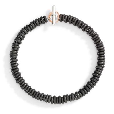 DoDo / Rondelle / bracciale / titanio, argento e oro rosa 9 kt