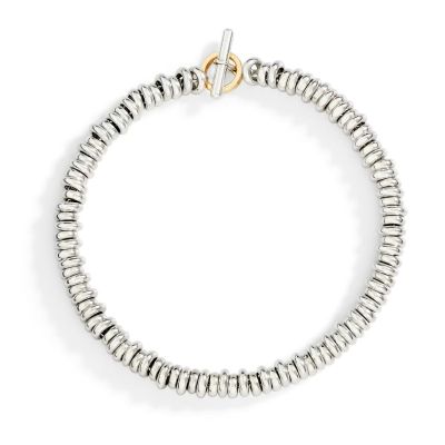 DoDo / Rondelle / bracciale bold / argento e oro giallo 9 kt