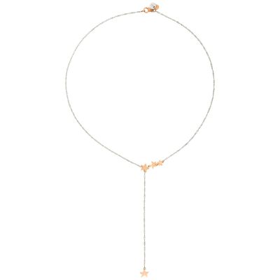 DoDo / Stellina / collana lariat 50 cm / oro rosa 9 kt e argento