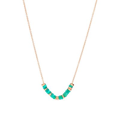 DoDo / Rondelle / collana / argento dorato / verde e turchese