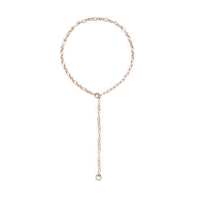 DoDo / Essentials / collana a maglie apribili 50 cm / argento dorato e oro rosa 18 kt