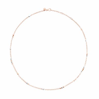 DoDo / Mini Granelli / collana rosario 42 cm / oro rosa 9 kt e argento