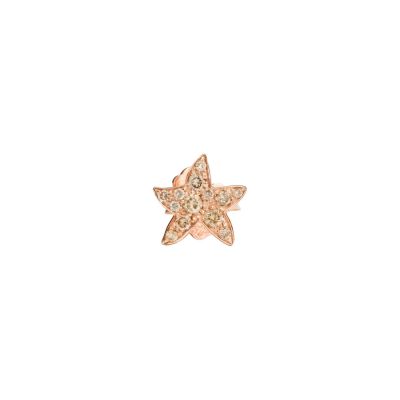 DoDo / Stellina / mono orecchino prezioso piccolo / oro rosa 9 kt e diamanti brown
