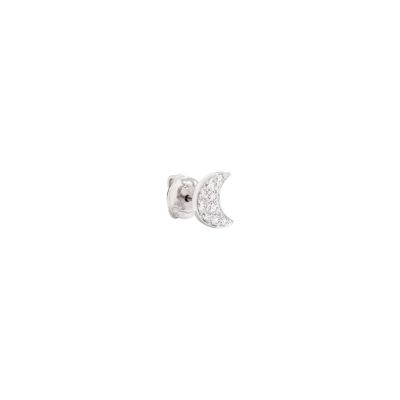 DoDo / Natura / mono orecchino luna prezioso / oro bianco 18 kt e diamanti
