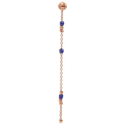 DoDo / Mini Granelli / mono orecchino pendente / oro rosa 9 kt e ceramica blu