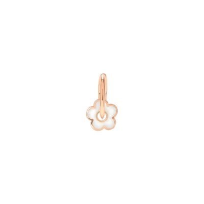 DoDo / Natura / mono orecchino fiore / oro rosa 9 kt e smalto madreperla