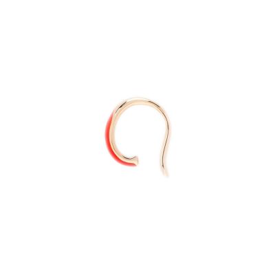 DoDo / Rondelle / mono orecchino / argento dorato in oro rosa e smalto rosso