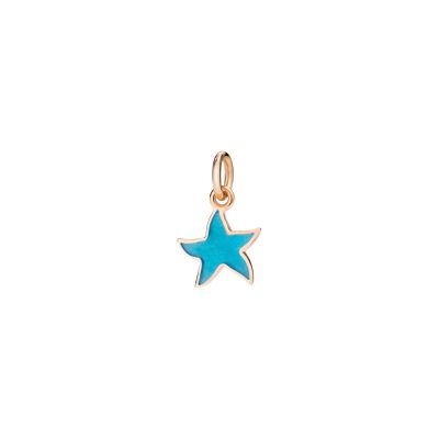 DoDo / Stellina / charm / oro rosa 9 kt e smalto turchese