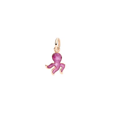 DoDo / Animali / charm polpo / oro rosa 9 kt e smalto viola chiaro effetto madreperla