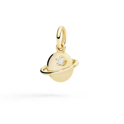 DoDo / Charm / ciondolo pianeta / oro giallo 9 kt e diamante