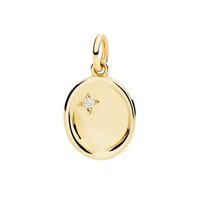 DoDo / Charm / ciondolo sigillo / oro giallo 9 kt e diamante bianco