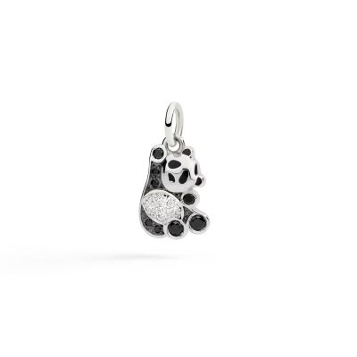 DoDo / Animali / charm panda / argento e diamanti bianchi e neri