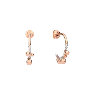 DoDo / Bollicine / orecchini hoop cerchio piccolo aperti / oro rosa 9 kt e argento