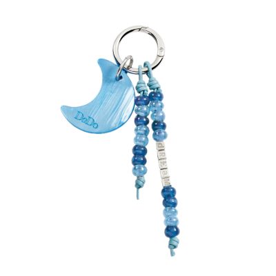 DoDo / bag charm luna / argento, plastica, bioresina / celeste e blu
