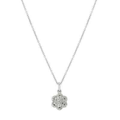 Crivelli / collana con pendente fiore / oro bianco e diamanti