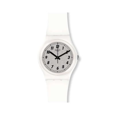 Swatch / Gent / Something White / orologio unisex / quadrante argentato / cassa plastica / cinturino silicone