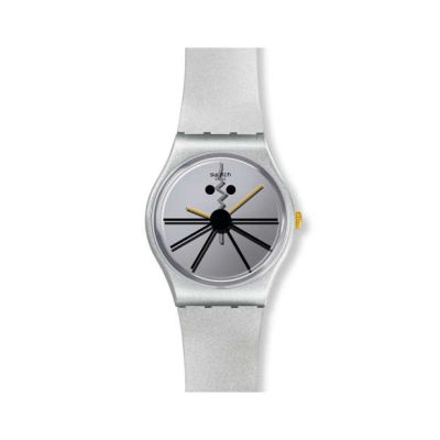Swatch / Gent Chinese New Year / Cheese! Squeak Squeak! / orologio unisex / quadrante argento / cassa plastica / cinturino silicone