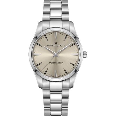 Hamilton Jazzmaster Quartz / orologio unisex / quadrante beige / cassa e bracciale acciaio